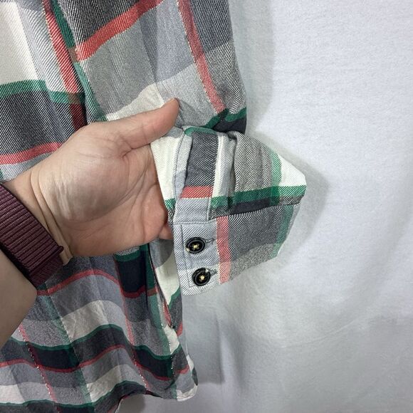 Matilda Jane Coming to Town Plaid Shirt Dress Women's Size M Holiday Pintuck - Picture 10 of 11